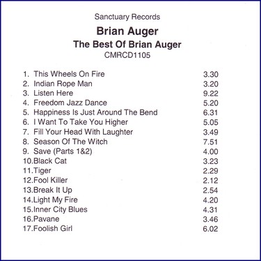 Auger Brian - Best Of Brian Auger PROMO